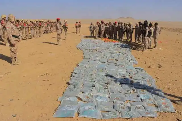 الجيش يضبط شحنة مخدرات أثناء محاولة تهريبها شرق الجوف