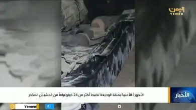 الأجهزة الأمنية بمنفذ الوديعة تضبط أكثر من 24 كيلوغراماً من الحشيش المخدر