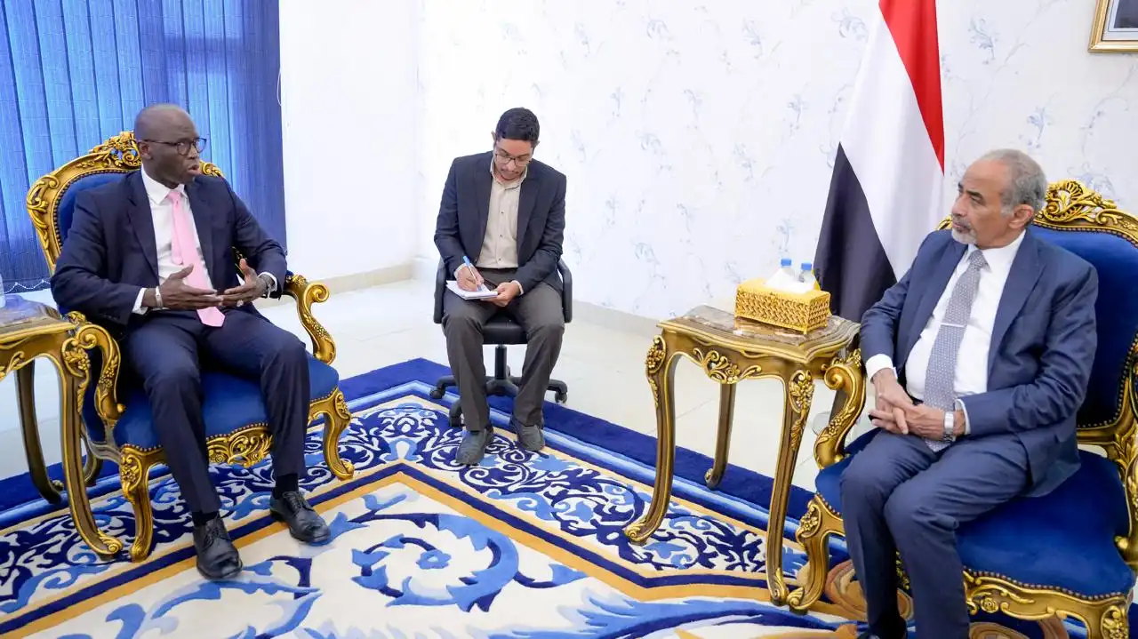 Mahmoud Al-Sobaihi, member of the Presidential Leadership Council, welcomed the World Bank's Vice President in Aden.