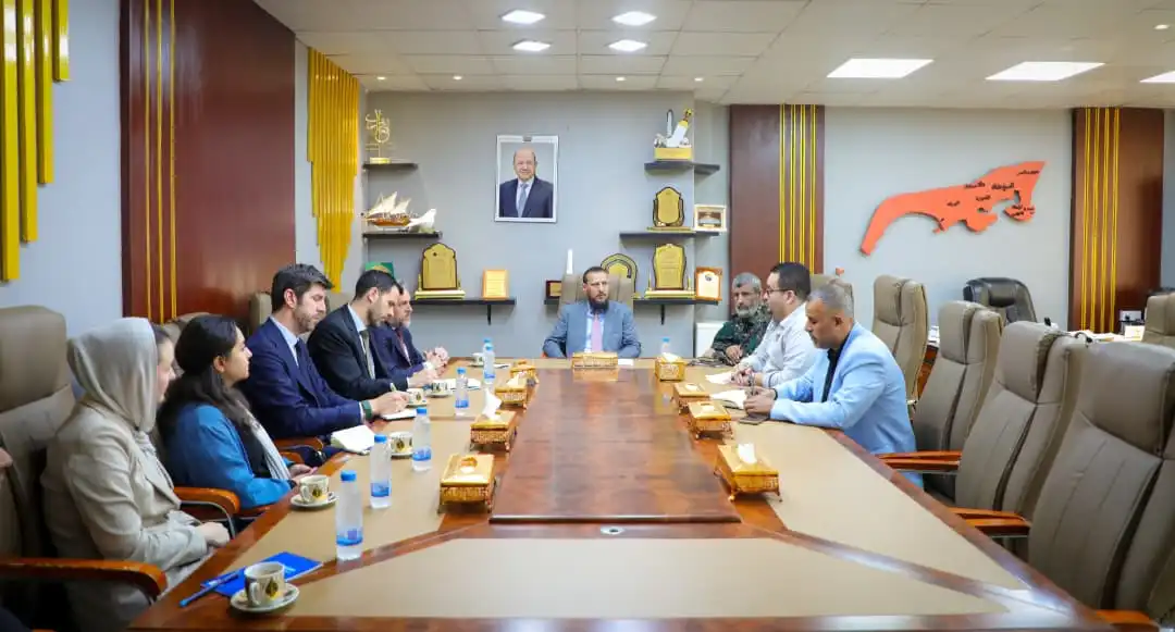 The Minister of State and Governor of Aden discusses strengthening development partnership with the European Union delegation.