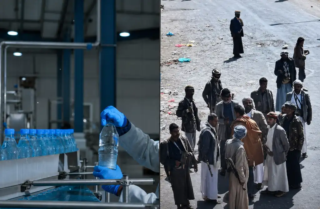 Des militants houthis ont envahi l'usine de bouteilles d'eau Shumlan, interrompant ainsi la production.