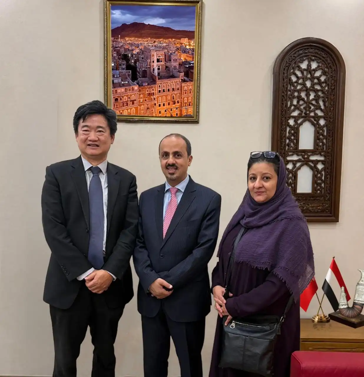 The Minister of Information discusses enhancing bilateral cooperation and partnership prospects with the Chinese chargé d'affaires.