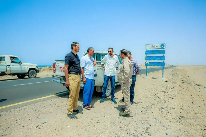 An engineering team initiates a technical study for the maintenance of the international road between Al Anad and Al Suqia.