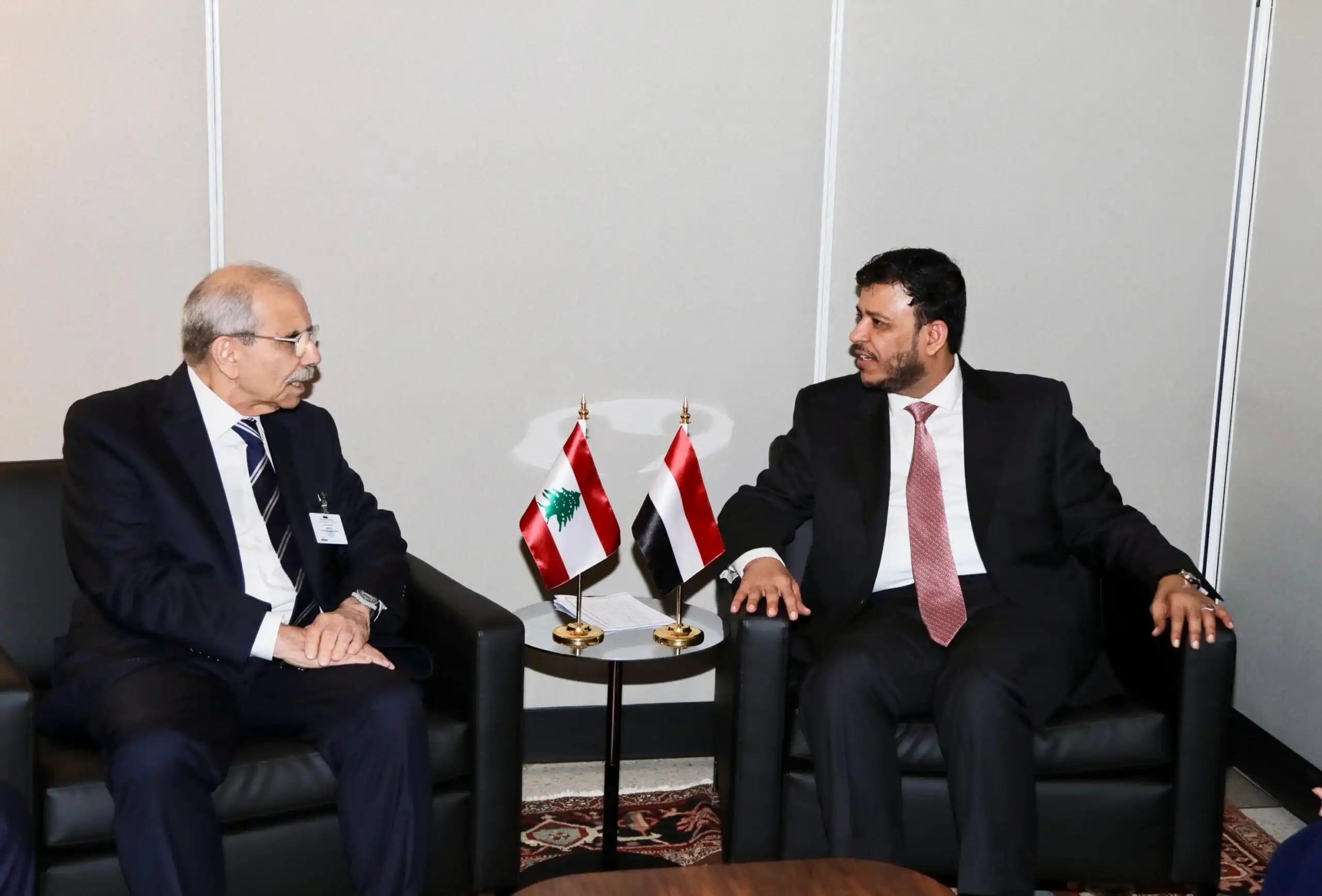 عضو مجلس القيادة الدكتور عبدالله العليمي يبحث مع رئيس الوزراء اللبناني تطورات الأوضاع وتعزيز العلاقات الثنائية