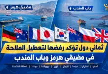 ثماني دول تؤكد رفضها تعطيل الملاحة في مضيقي هرمز وباب المندب