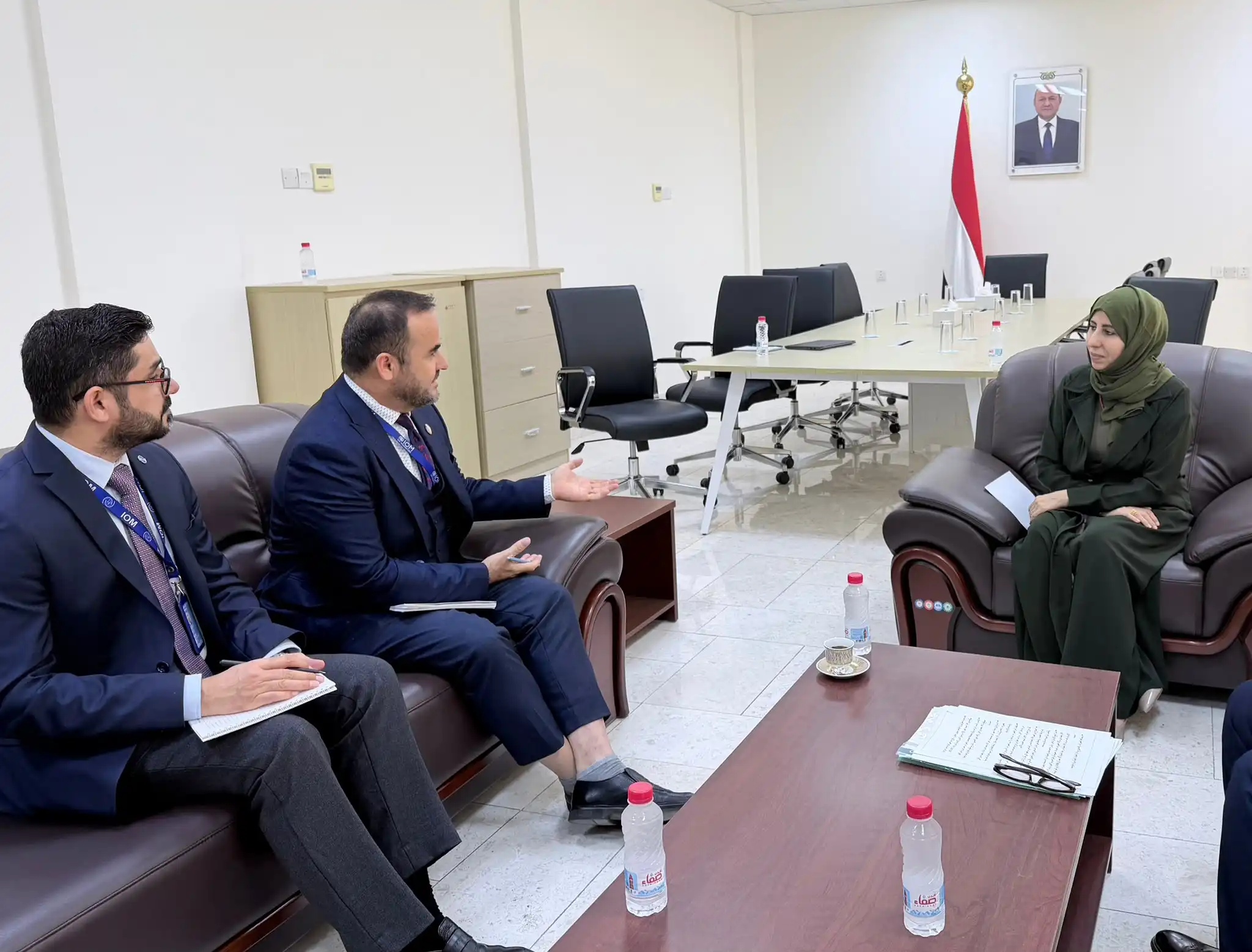 La Ministre des Affaires étrangères discute avec l'Organisation internationale pour les migrations des conséquences de l'escalade houthiste et des besoins des déplacés.