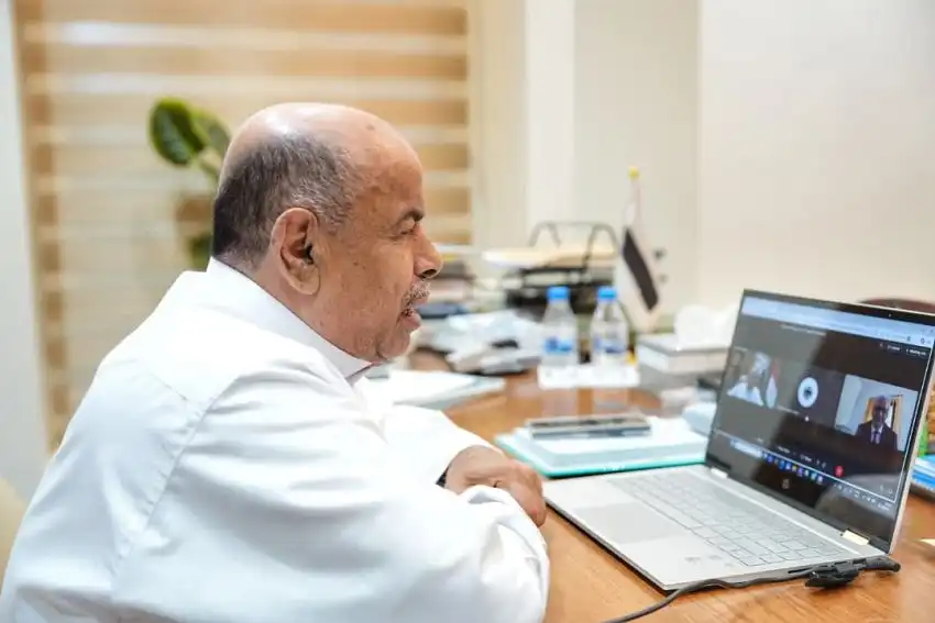 A member of the Leadership Council, Al-Khanbashi, discusses the latest developments and efforts to restore state institutions with the German ambassador.
