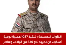 القوات المسلحة تنفذ 1087 عملية استهداف ضد مليشيات الحوثي وتحيد 336 من قياداتها وعناصرها